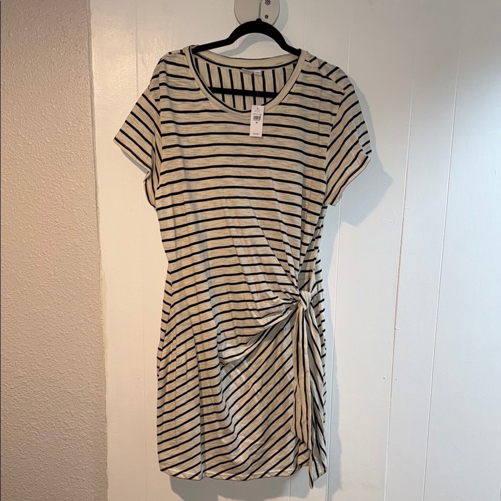 Tie-Knot Mini T-Shirt Dress